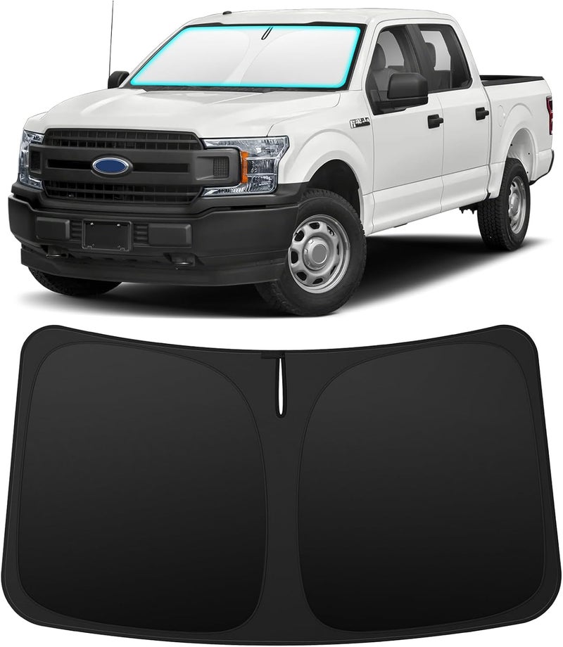 INSAUTO Foldable Windshield Sun Shade for Ford F150 2015-2020, Heat & UV Protection Car Sunshade with Storage Bag, Keep Interior Cool & Easy Installation - Image 1